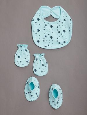 3 pcs set -bib, mittens & booties - 17667016 - Standard Image - 2