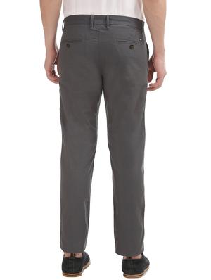 grey textured flat front casual trouser - 17667188 - Standard Image - 3