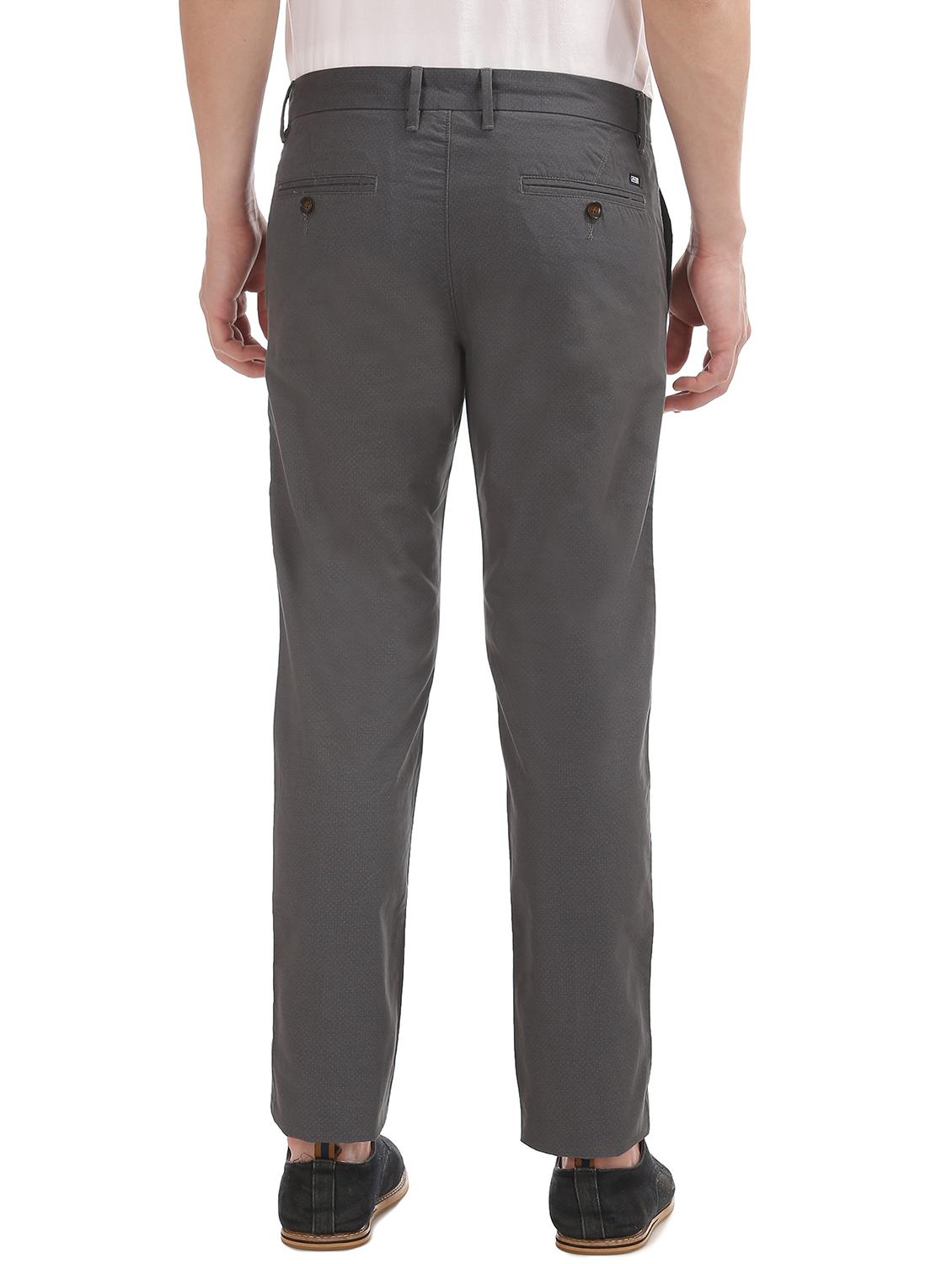 grey textured flat front casual trouser - 17667188 - Zoom Image - 3