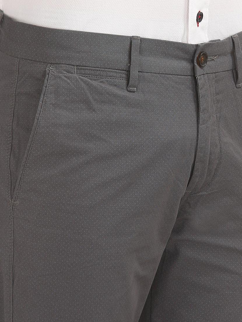 grey textured flat front casual trouser - 17667188 - Zoom Image - 5