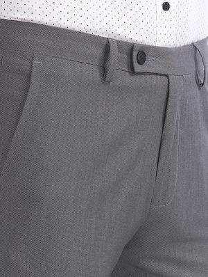 grey textured flat front formal trouser - 17667227 - Standard Image - 5