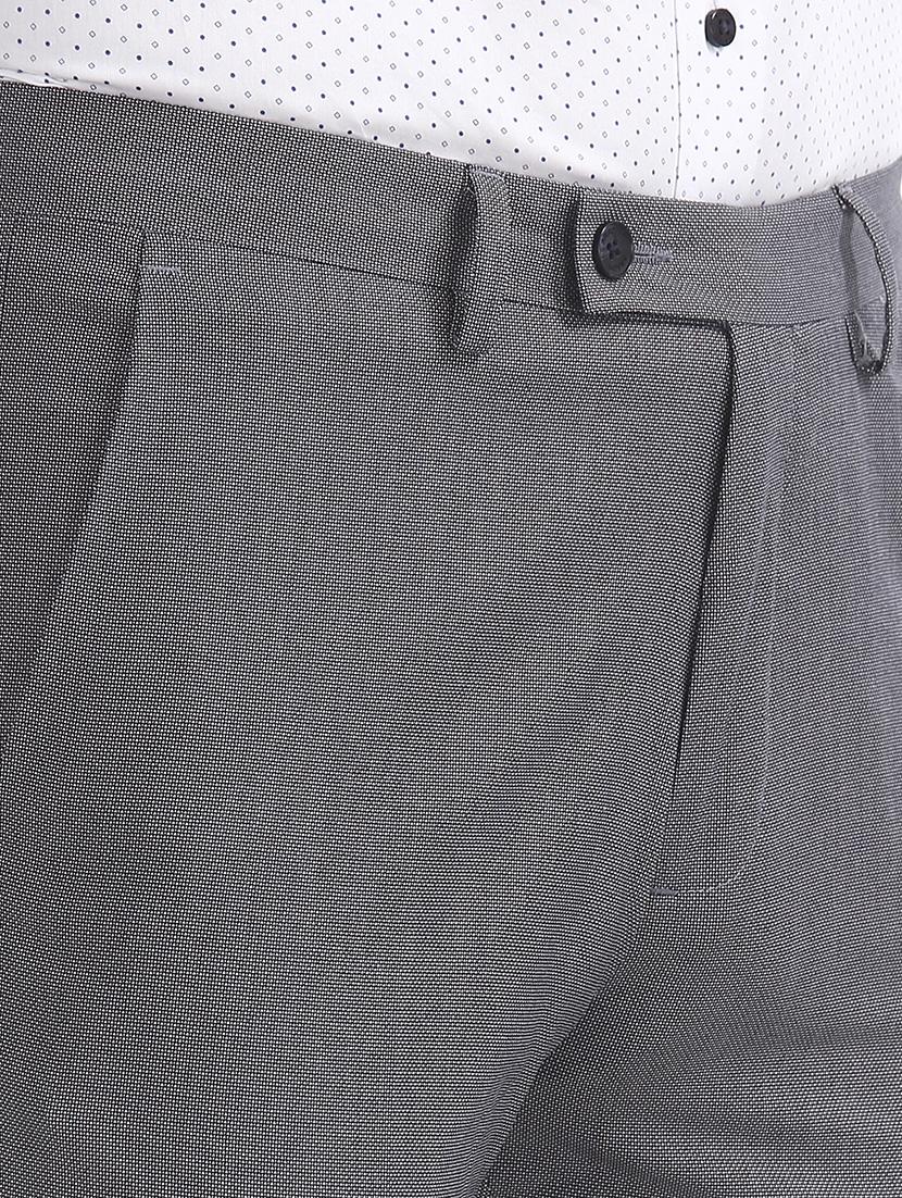 grey textured flat front formal trouser - 17667227 - Zoom Image - 5