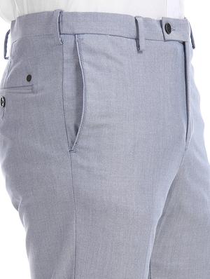 blue textured flat front formal trouser - 17667228 - Standard Image - 5