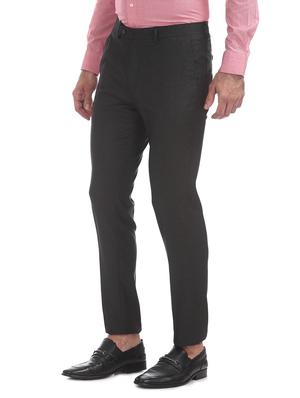 grey checkered flat front formal trouser - 17667231 - Standard Image - 2