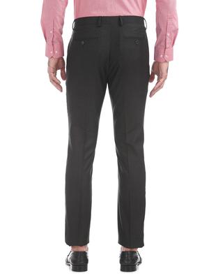 grey checkered flat front formal trouser - 17667231 - Standard Image - 3
