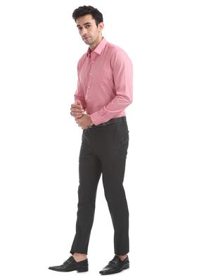 grey checkered flat front formal trouser - 17667231 - Standard Image - 4