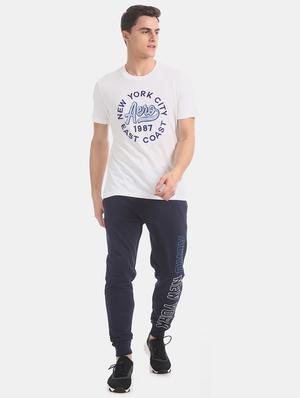 blue printed jogger - 17667253 - Standard Image - 4