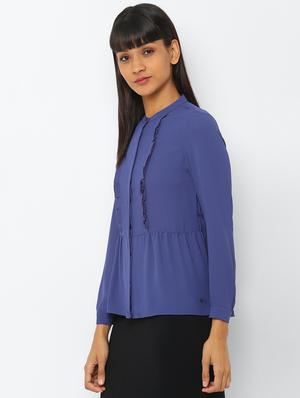 mandarin neck solid top - 17667284 - Standard Image - 2