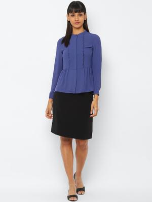 mandarin neck solid top - 17667284 - Standard Image - 4