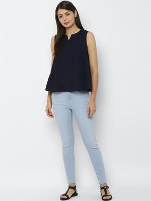 notch neck self design top - 17667288 - Standard Image - 4