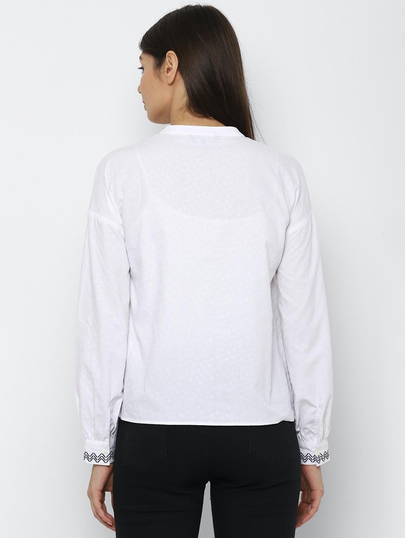 mandarin neck self design top - 17667295 - Zoom Image - 3