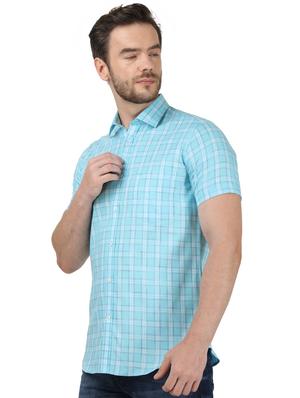 blue checkered casual shirt - 17667361 - Standard Image - 2