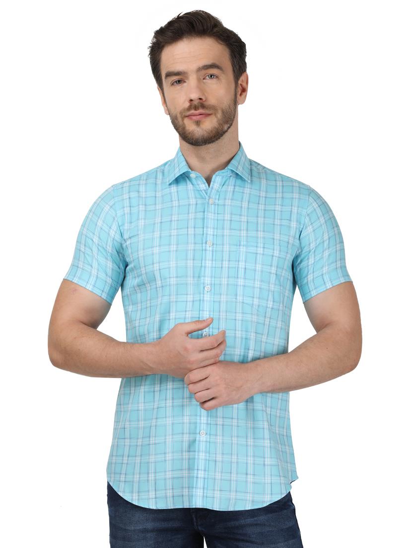 blue checkered casual shirt - 17667361 - Zoom Image - 1