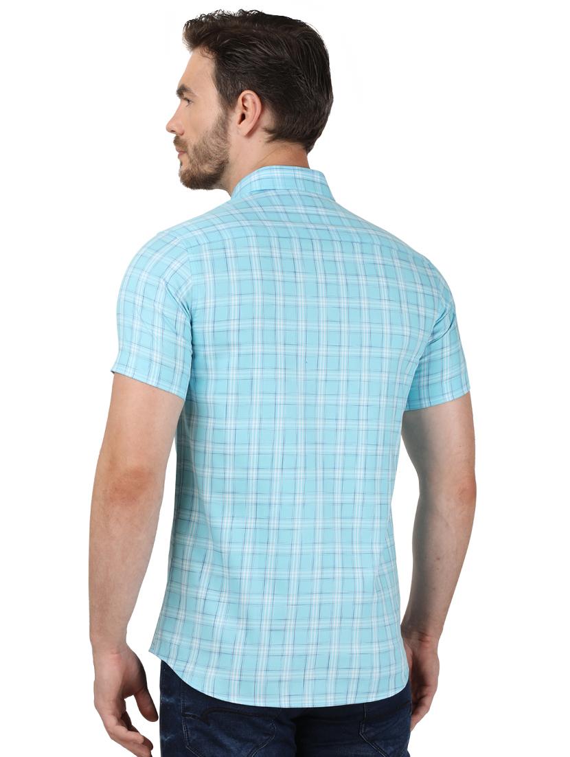 blue checkered casual shirt - 17667361 - Zoom Image - 3