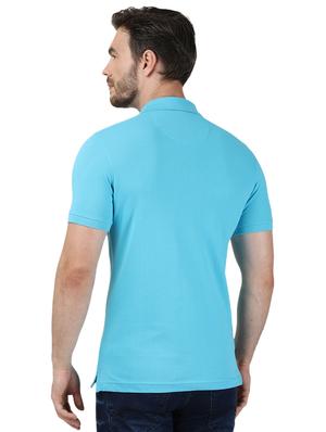 blue solid polo t-shirt - 17667377 - Standard Image - 3