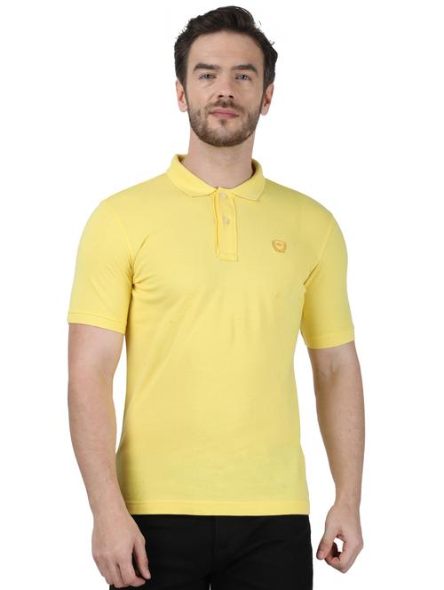 yellow solid polo t-shirt - 17667380 - Standard Image - 1
