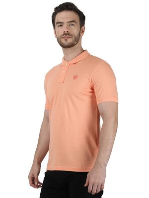 peach solid polo t-shirt - 17667381 - Standard Image - 2