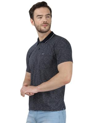 navy blue striped polo t-shirt - 17667383 - Standard Image - 2