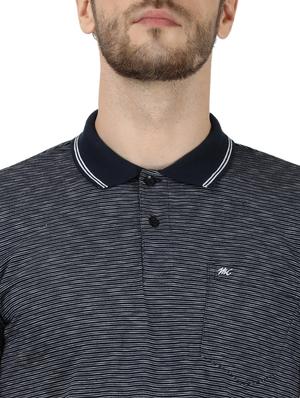 navy blue striped polo t-shirt - 17667383 - Standard Image - 4