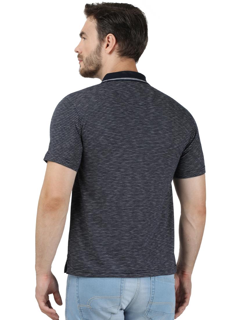 navy blue striped polo t-shirt - 17667383 - Zoom Image - 3