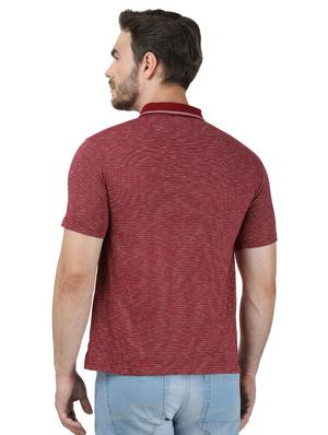 maroon striped polo t-shirt - 17667384 - Standard Image - 3