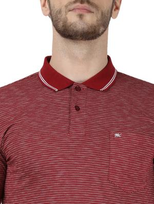 maroon striped polo t-shirt - 17667384 - Standard Image - 4