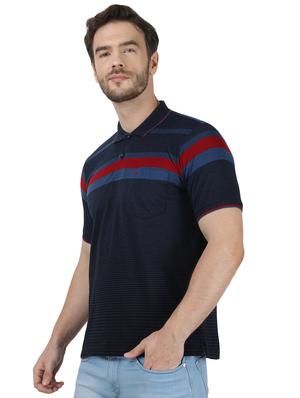 blue striped polo t-shirt - 17667389 - Standard Image - 2