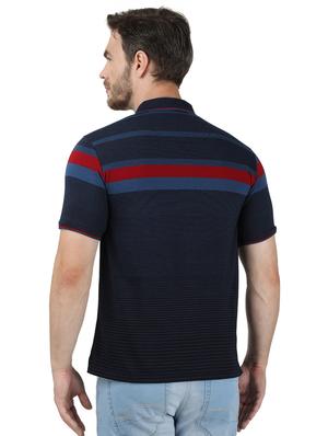 blue striped polo t-shirt - 17667389 - Standard Image - 3