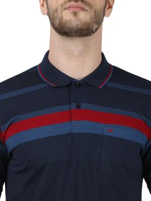 blue striped polo t-shirt - 17667389 - Standard Image - 4