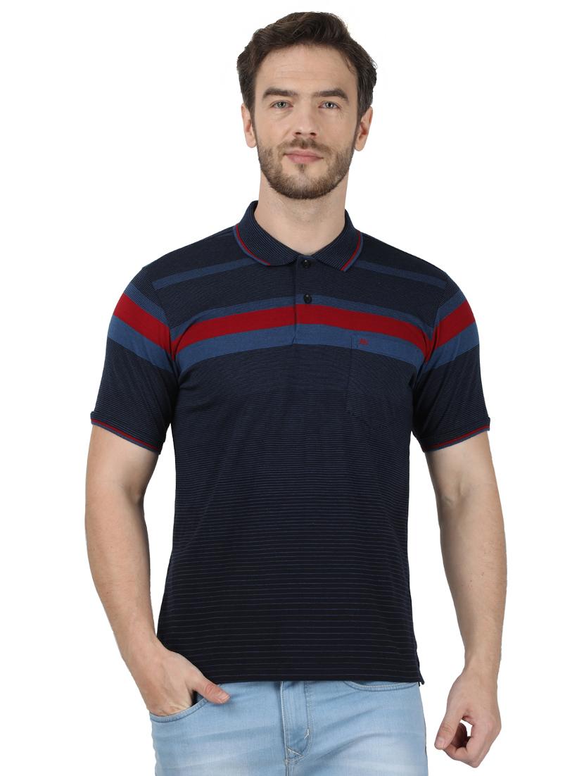 blue striped polo t-shirt - 17667389 - Zoom Image - 1