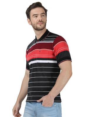 black striped polo t-shirt - 17667397 - Standard Image - 2