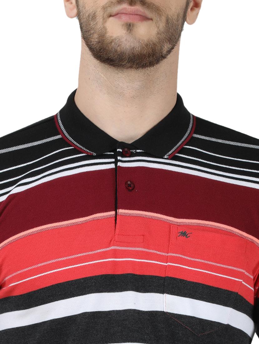 black striped polo t-shirt - 17667397 - Zoom Image - 4