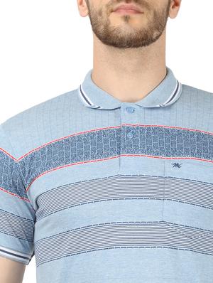 blue striped polo t-shirt - 17667400 - Standard Image - 4