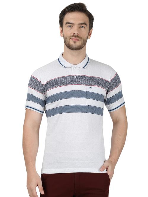 white striped polo t-shirt - 17667401 - Standard Image - 1