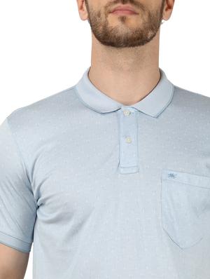 blue printed polo t-shirt - 17667405 - Standard Image - 4
