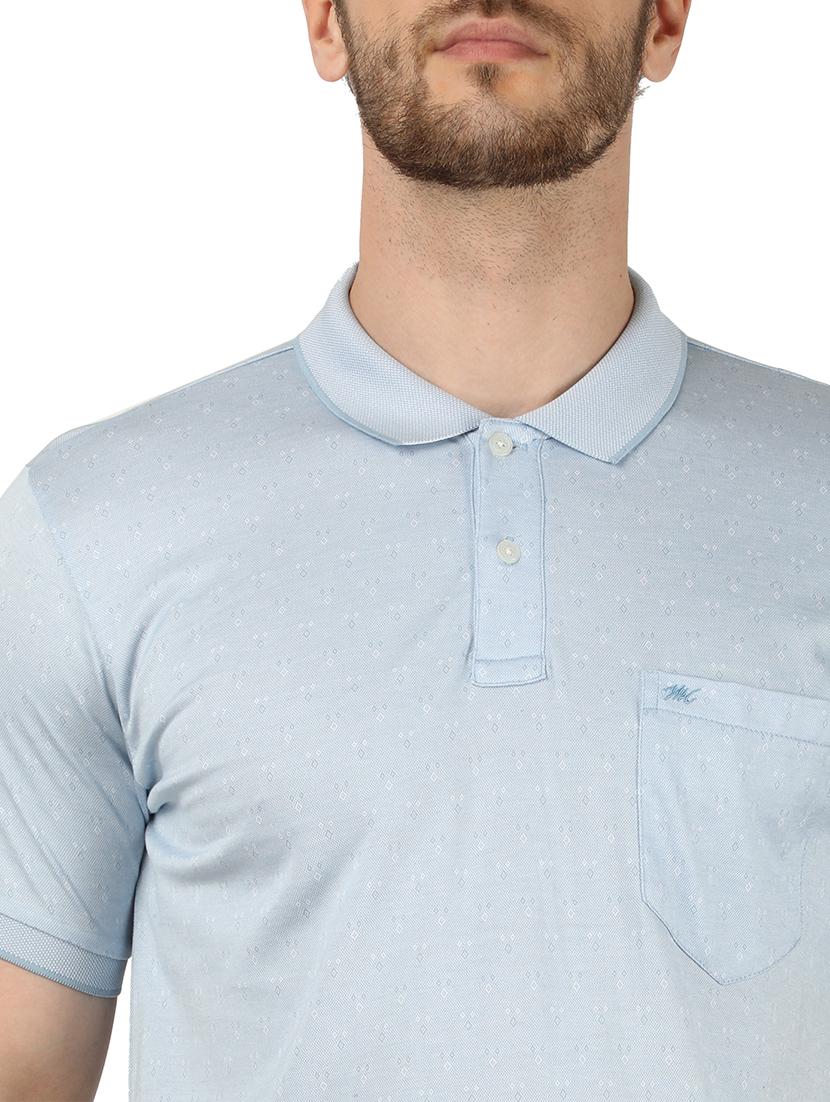 blue printed polo t-shirt - 17667405 - Zoom Image - 4