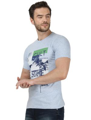 blue typographic front print t-shirt - 17667411 - Standard Image - 2