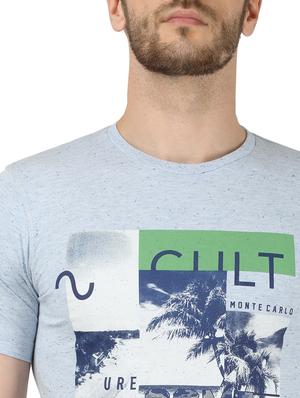 blue typographic front print t-shirt - 17667411 - Standard Image - 4