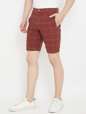 maroon checkered bermuda shorts - 17667918 - Standard Image - 2