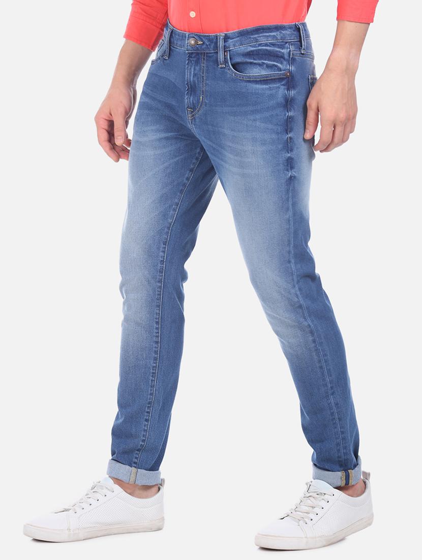 navy blue light washed denim jean - 17667925 - Zoom Image - 2