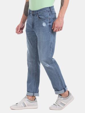 blue light washed distressed denim jean - 17667930 - Standard Image - 2