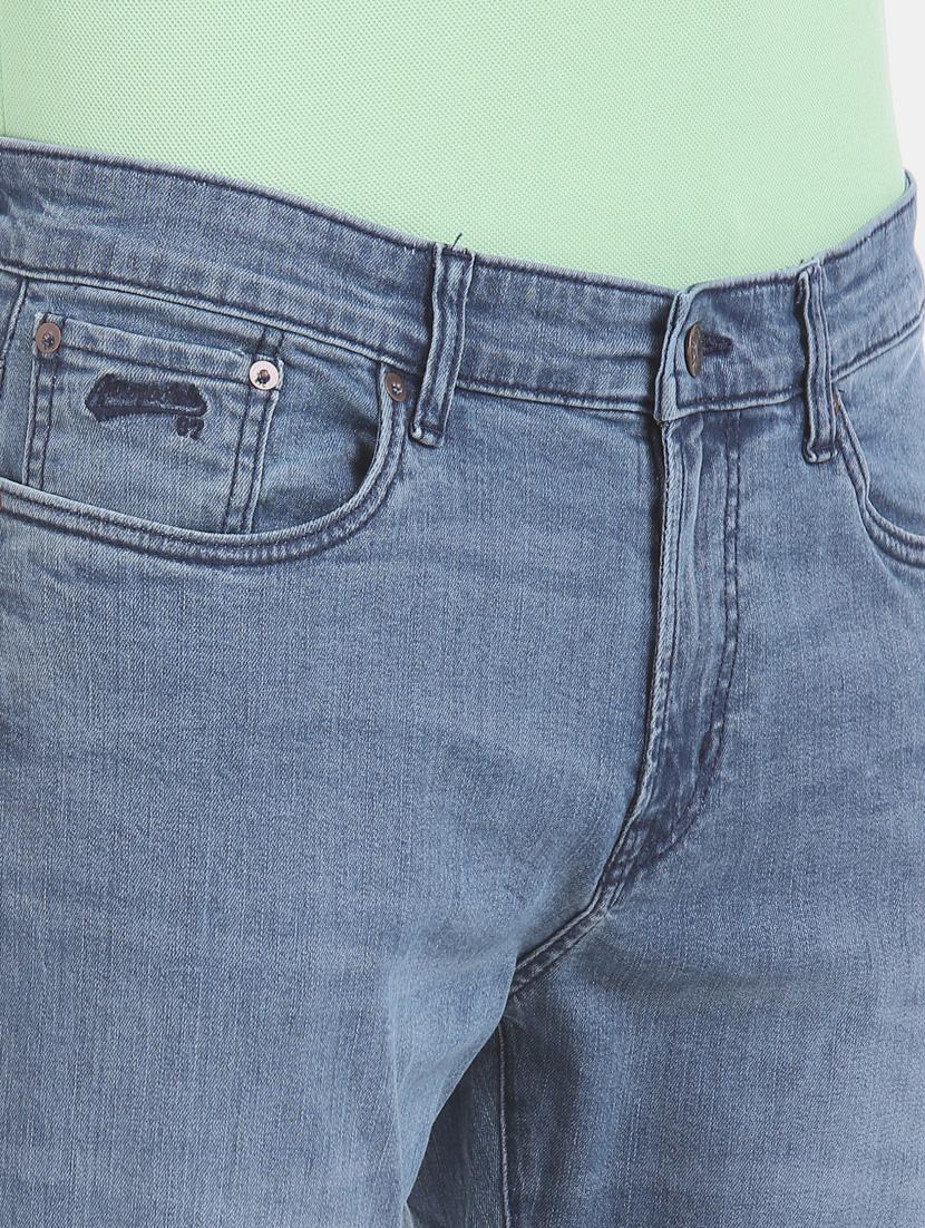 blue light washed distressed denim jean - 17667930 - Zoom Image - 5