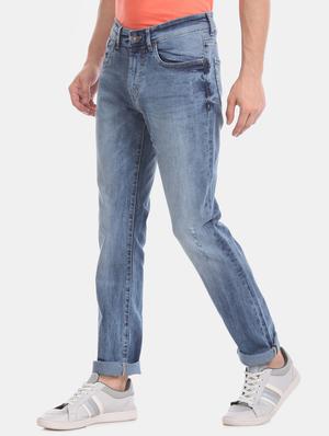 blue light washed distressed denim jean - 17667934 - Standard Image - 2