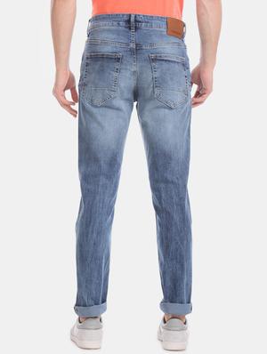 blue light washed distressed denim jean - 17667934 - Standard Image - 3