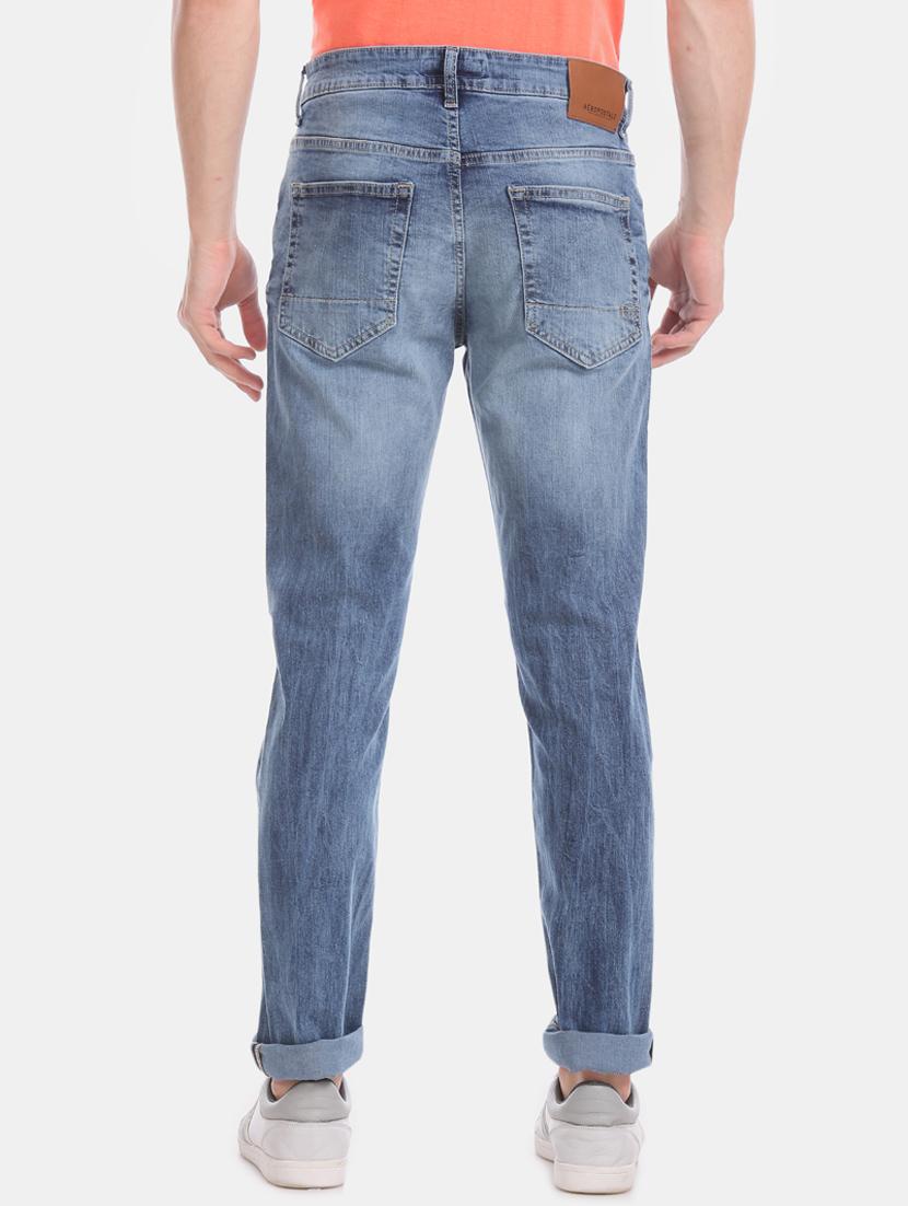 blue light washed distressed denim jean - 17667934 - Zoom Image - 3