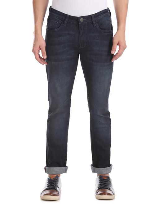 blue light washed denim jeans - 17667953 - Standard Image - 1