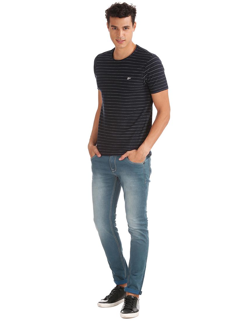 blue heavy washed denim jeans - 17667956 - Zoom Image - 4