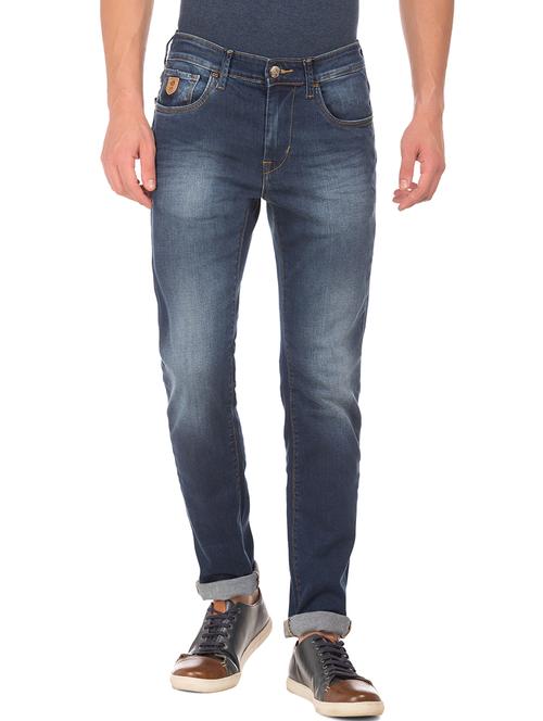 blue washed denim jeans - 17667960 - Standard Image - 1