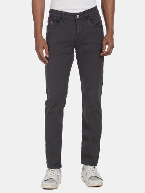 grey plain denim jeans - 17667965 - Standard Image - 1