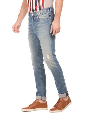 blue heavy washed ripped denim jeans - 17667969 - Standard Image - 2